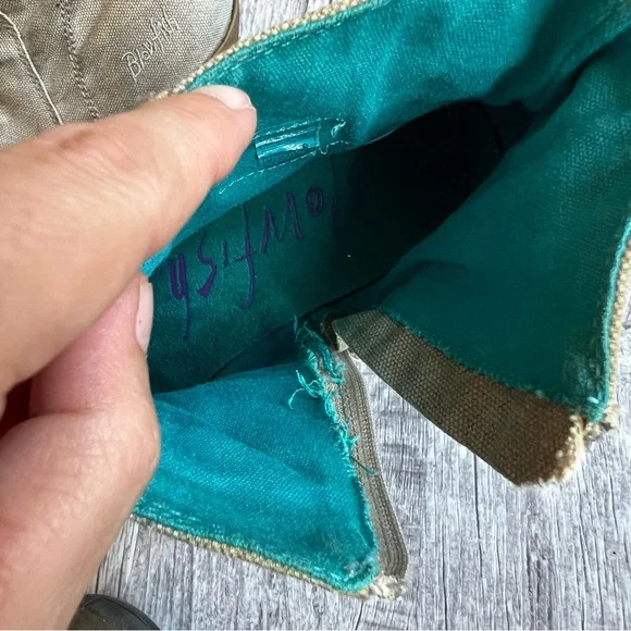 Blowfish Malibu Beige Canvas Studded Zip Bootie Size 9 - Picture 10 of 13